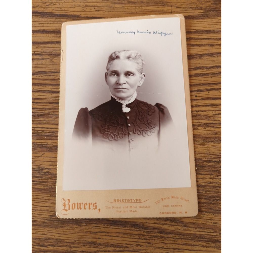 Antique Cabinet Card Victorian Portrait Woman Nancy Harris Wiggin Concord NH